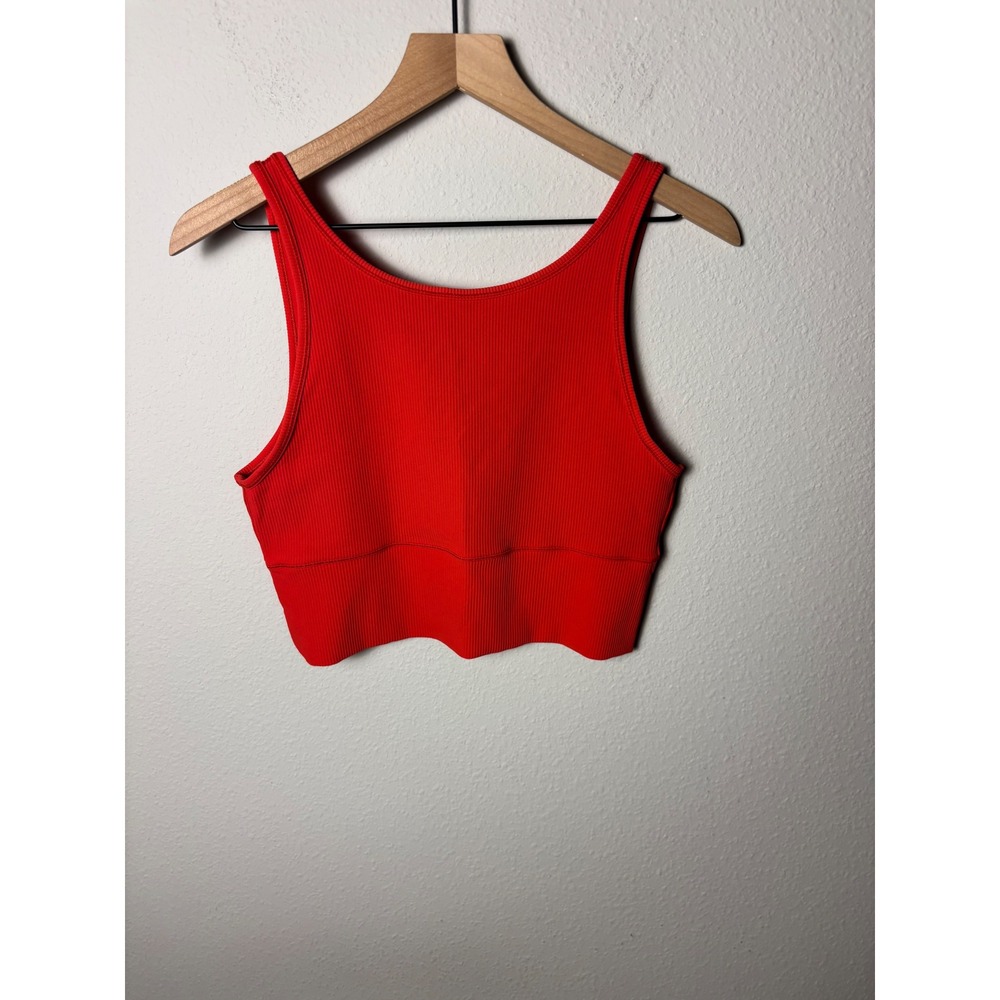 Lululemon Power Pivot Tank Rib Red Reversible Crop Top Size 10